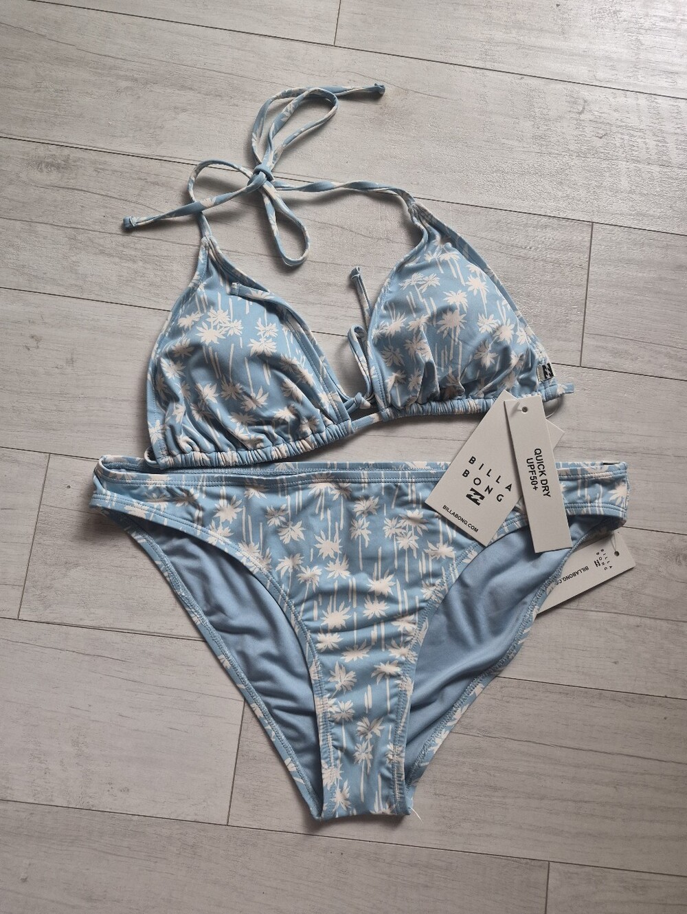 BILLABONG NEW Paradise Blue Beach Babe Triangle Bikini Top & Bottoms
